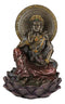 Buddha Goddess Guanyin Kuan Yin On Lotus With Immeasurable Light Disc Figurine