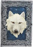 Ebros Blue Starry Night Alpha White Wolf Rectangular Decorative Box Trinket