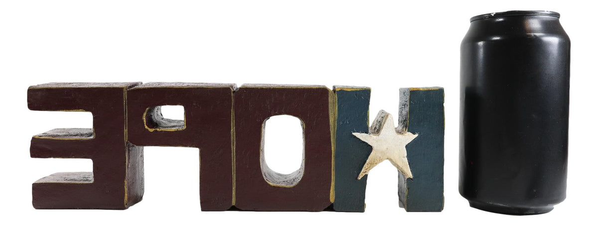 Pack of 3 USA Patriotic Flag 'Free Hope Love' Word Art Desktop Sign Plaques
