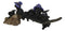 Halloween 5 Black Kitten Cats With Witch Hat Riding Magical Broomstick Figurine