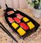 Ebros Japanese Traditional Black Lacquered Plastic Sushi Boat Serving Plate Display