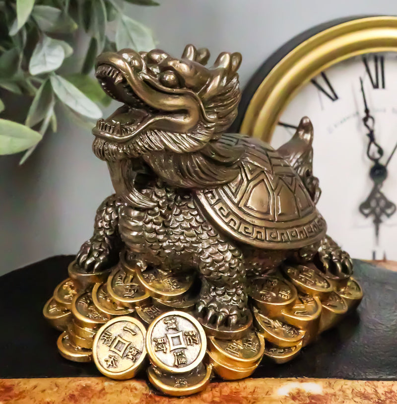 Feng Shui Celestial Black Dragon Turtle Statue Charm For Protection and Wealth