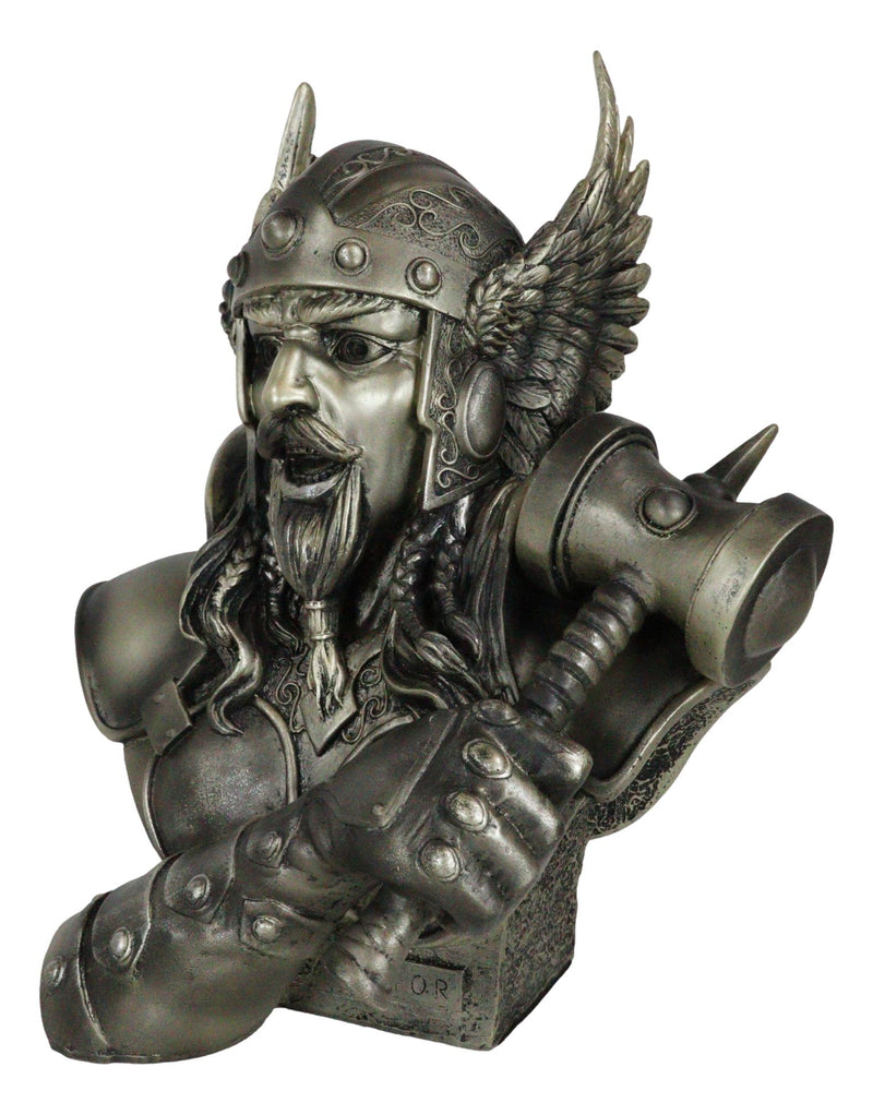 9 Odin Bust with Ravens Viking Norse Mythology God Statue Bronze