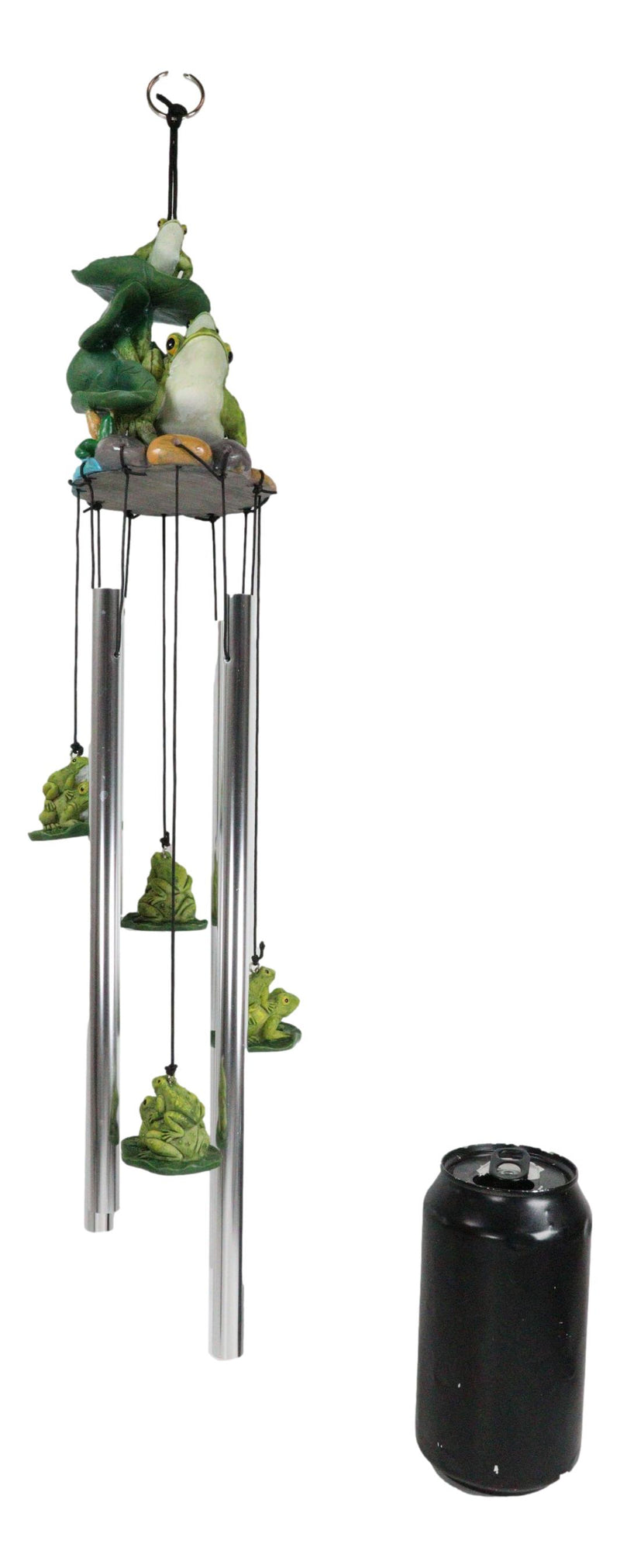 Ebros Pond Green Frog Family On Lily Pads Resonant Relaxing Wind Chime Patio