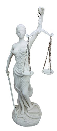 Ebros Greek Goddess La Justica Statue Blind Lady of Justice Holding Sword of Judgement and Scales Decorative Figurine 10" H Roman Dike Decor Sculpture Gift for Lawyers Legal Professionals Home Office - Ebros Gift
