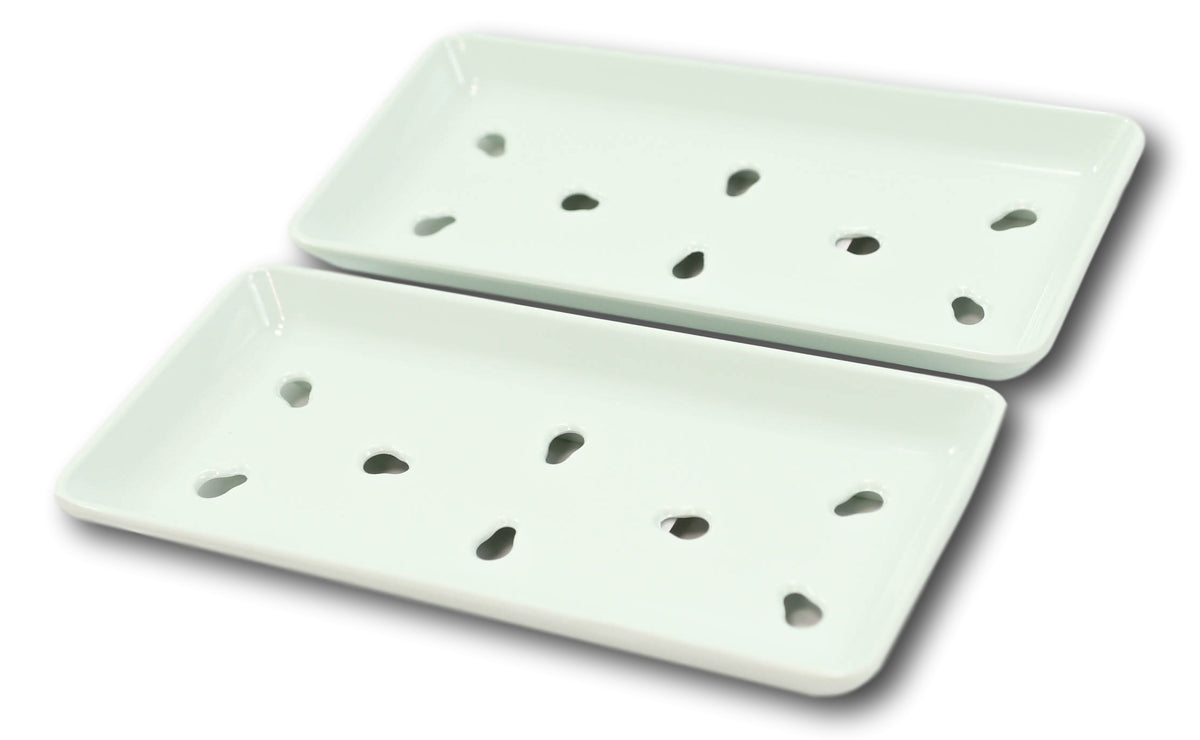 Japanese Raw Sushi Preparation Storage Green Neta Zara Melamine Plates Set of 2 - Ebros Gift