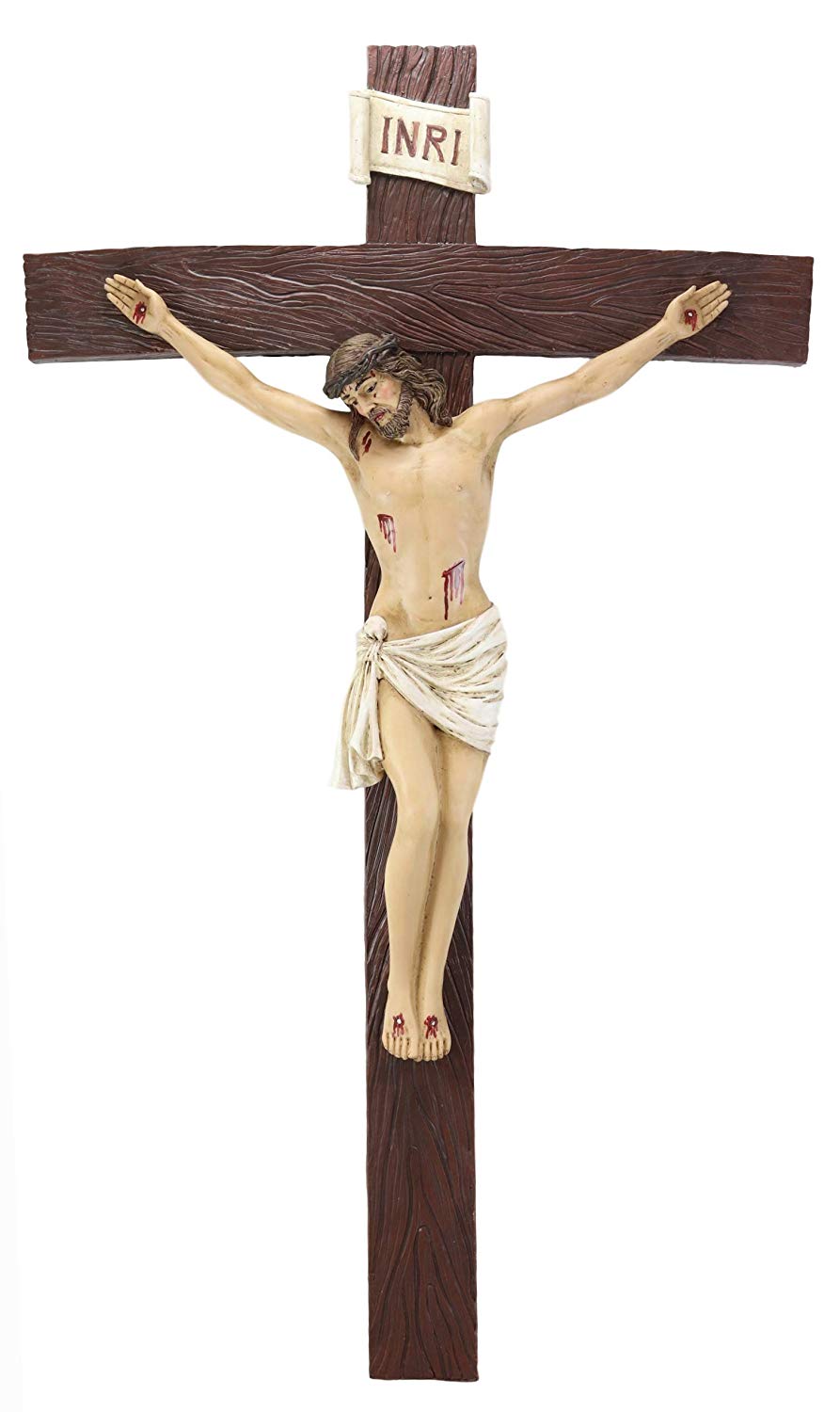 Ebros Large 30" Tall INRI Jesus Christ On The Cross Wall Hanging Crucifix Plaque - Ebros Gift