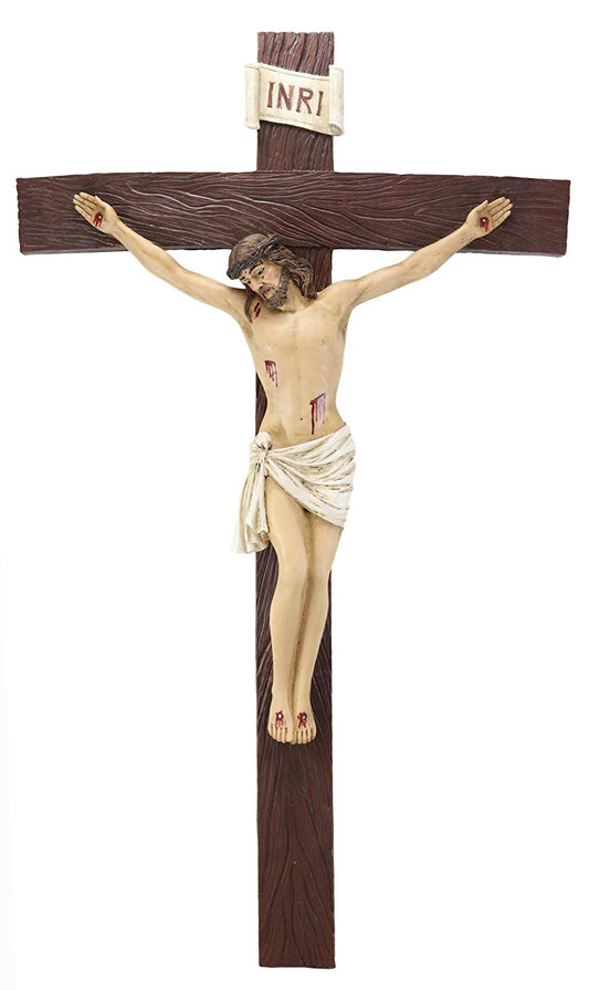 Ebros Large 30" Tall INRI Jesus Christ On The Cross Wall Hanging Crucifix Plaque - Ebros Gift