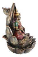 Ebros Sacred Hindu Goddess Lakshmi Sitting on Lotus Flower Resin Backflow Burner