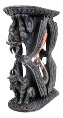 Gothic Guardian Winged Ram Gargoyles Celtic Clover Pillar Sand Timer Figurine