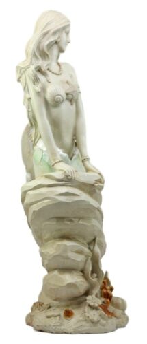 Ebros Large Ocean Princess Ariel Mermaid Sitting On Sea Rock Figurine 16"H Decor
