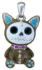 Ebros Furry Bones Voodoo Mocha Cat Mao Mao Pewter Necklace Pendant Jewelry