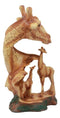 Ebros Safari Giraffe Bust Statue 12"Tall Faux Wood Resin Giraffe Family in Wilfdlife Savanna Scene Figurine