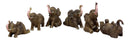 Ebros Gift African Savanna Whimsical Cute Baby Elephant Calves Set of 6 Figurines 3.5"H