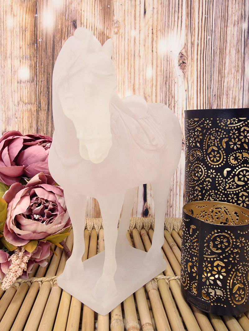 Ebros Acrylic Translucent Ming Terracotta War Horse Replica Statue 11.5" Long