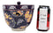 Ebros Japanese Dining Tempura Udon Noodles And Tentsuyu Dipping Sauce Large 6"D Bowl With Condiment Divider Lid And Built In Chopsticks Rest With Bamboo Chopsticks Set (Blue Spring Blossoms)