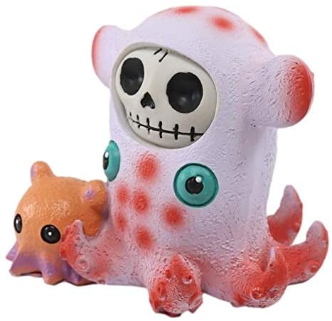 Ebros Furry Bones Pink Giant Squid Skeleton Nautical Cephalopod Furrybones - Ebros Gift