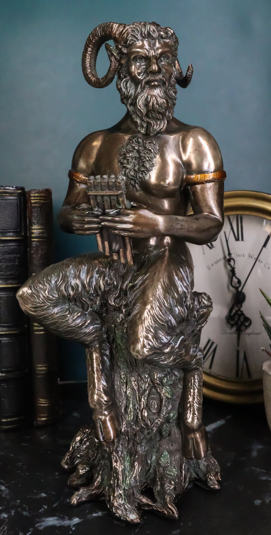 Greek God Pan Statue 9.75"Tall Deity Of The Wild Pan Playing The Flute Figurine - Ebros Gift