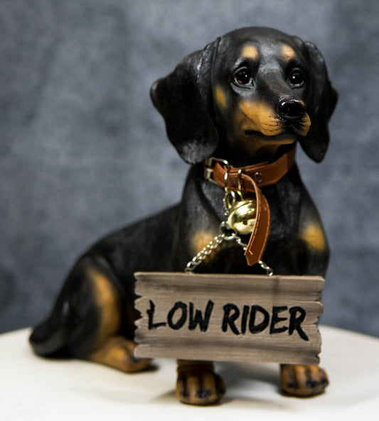 Ebros Adorable Black & Tan Dachshund Dog Welcome Statue 10.5"Tall Sausage Wiener Dog Figurine Guest Greeter Home Decor - Ebros Gift