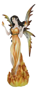Elemental Pyre Fire Fairy Figurine Flame Ember Faerie Fantasy Sculpture 12"H