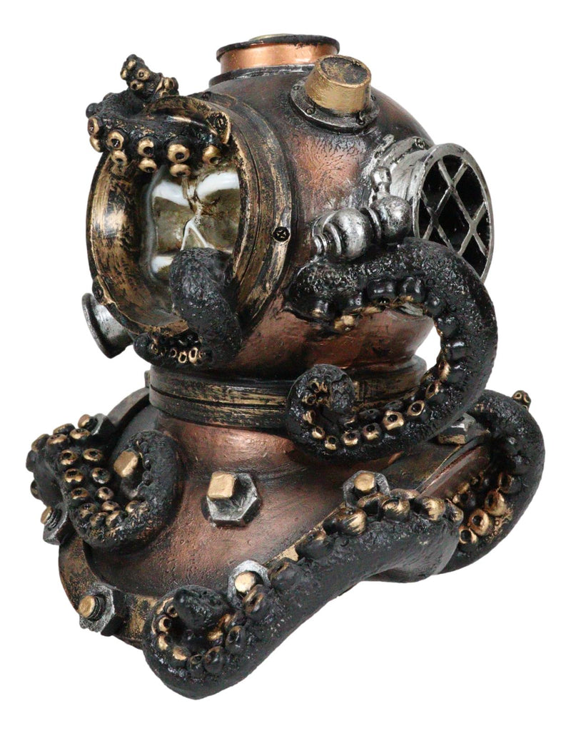 Marine Octopus Kraken Steampunk Divers Helmet With Skull Incense Cone Burner