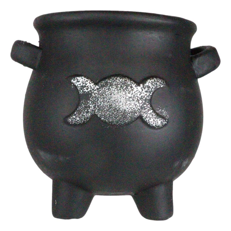 Black Triple Moon Cauldron Terracotta Succulent Plant Planter Pot Or Pen Holder