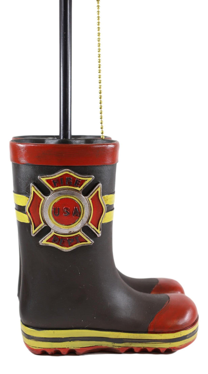 American Hero Fire Fighters Fireman Boots Desktop Table Lamp With Laced Shade