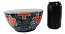 Ebros Set of 2 Ceramic Blue Cherry Blossoms Portion Meal Bowls 5 Cups Airtight Lid
