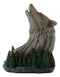 Ebros Howling Alpha Wolf Bust With White Pup By Pine Trees Forest Woodlike Figurine