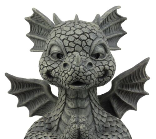 Ebros Zen Meditating Buddha Fiery Yoga Dragon Garden Statue Faux Stone Finish 10"H - Ebros Gift