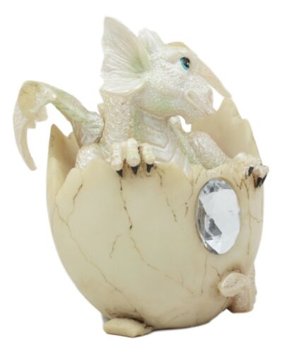 Ebros April Birthstone Dragon Egg Statue Diamond Gem Birthday Dragon Hatchling Figurine Fantasy Collector