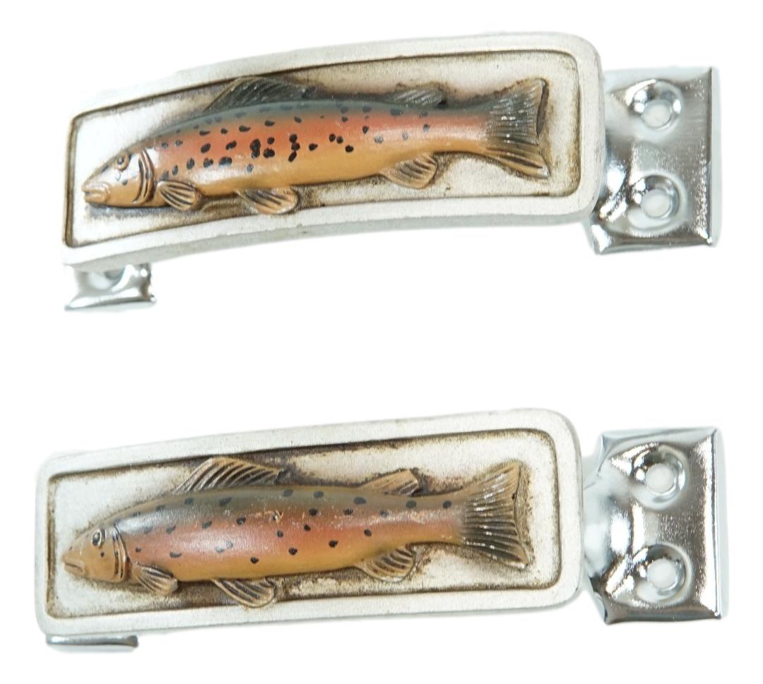Set Of 2 Coastal Marine Nautical Fish Drawer Cabinet Door Bar Pull Knobs Accent - Ebros Gift