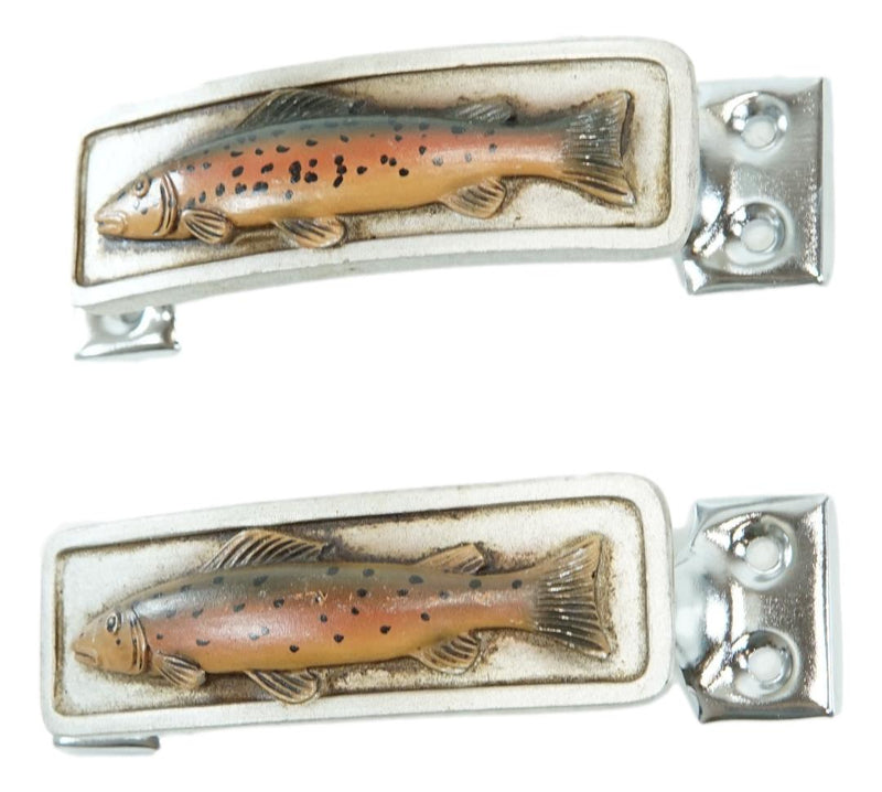 Set Of 2 Coastal Marine Nautical Fish Drawer Cabinet Door Bar Pull Knobs Accent
