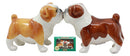 Fawn Chocolate Bulldogs Salt And Pepper Shakers Ceramic Magnetic Figurine Set