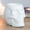 Matte White Gothic Skull Skeleton Ceramic Votive Candle Essential Oil Warmer