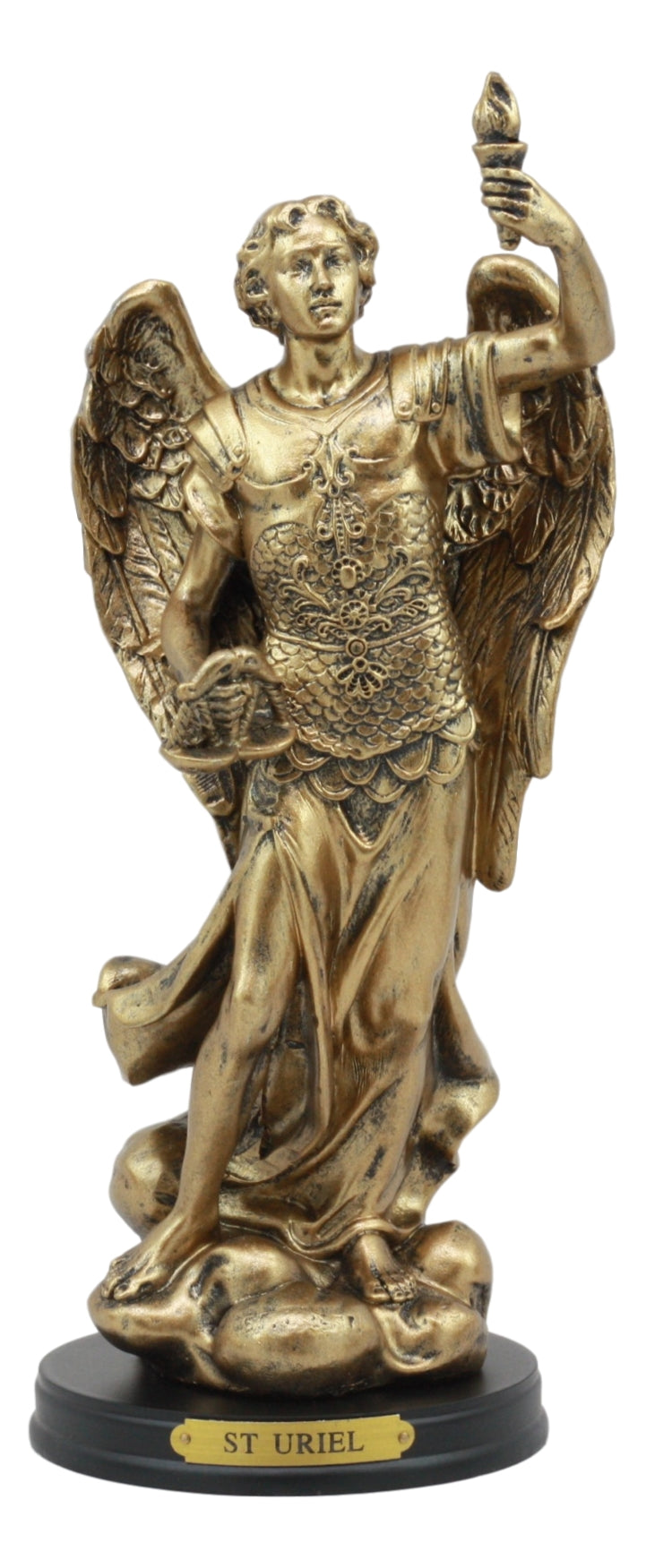 Catholic Saint Uriel The Archangel Statue 8"H Patron of Confirmation And Ecology