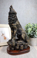 Ebros Howling Wolf Statue 10.5" Tall Alpha Wolf Pack Figurine in Faux Bronze