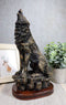 Ebros Howling Wolf Statue 10.5" Tall Alpha Wolf Pack Figurine in Faux Bronze