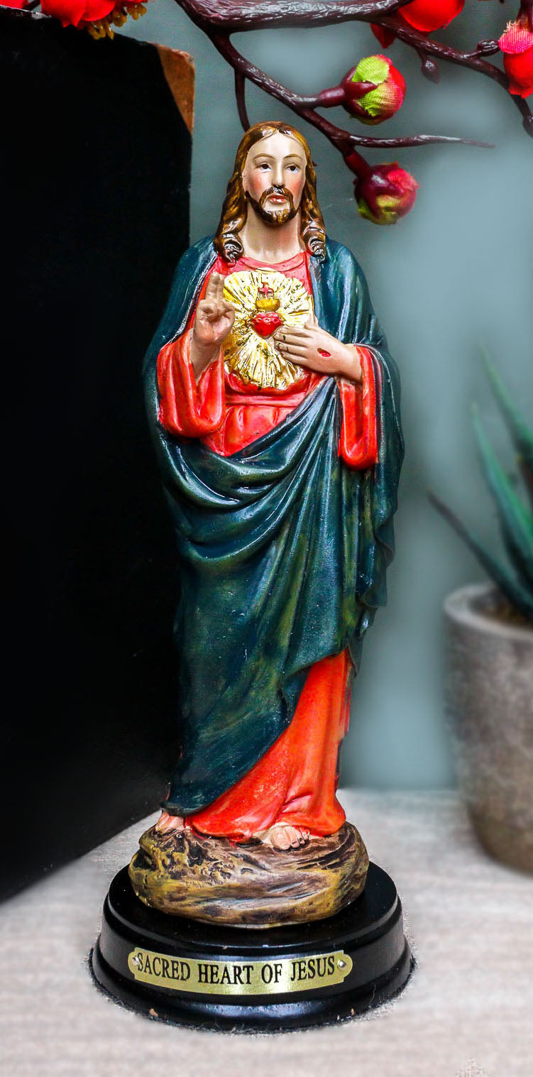 The Sacred Heart of Jesus Christ Statue 5" Holy Catholic Religious Figurine - Ebros Gift