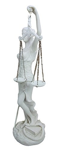 Ebros Greek Goddess La Justica Statue Blind Lady of Justice Holding Sword of Judgement and Scales Decorative Figurine 10" H Roman Dike Decor Sculpture Gift for Lawyers Legal Professionals Home Office - Ebros Gift