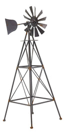 Ebros 25.25" Tall Large Rustic Country Farm Agricultural Windmill Outpost Galvanized Metal Handcrafted Sculpture Western Home Accent Table or Floor Vintage Finish Decor Made To Scale - Ebros Gift