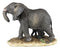 Ebros Gift African Savanna Majestic Elephant with Young Calf Figurine 8.5" L