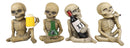 Ebros Addicted to The Bones Drinking Puffing Smoking Vices Skeletons Figurine Set of 4