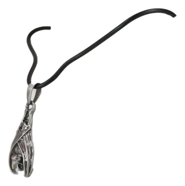 Ebros Gothic Sleeping Vampire Bat Pendant Pewter Necklace Fantasy Terror Creature of Darkness Jewelry Accessory - Ebros Gift