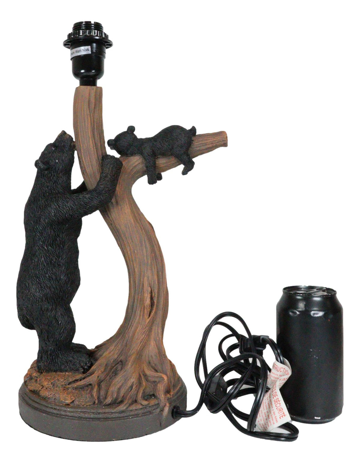 Rustic Cabin Mama Bear And Sleeping Cub On Tree Branch Table Lamp W/Shade Decor