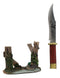 Ebros Rustic Duck Mallard By Barb Fenced Pond Knife Display Holder Statue Set