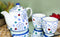 Ebros Colorful Ladybug & Flowers Pattern Glazed Ceramic 16oz Tea Pot & Cups Serves 2