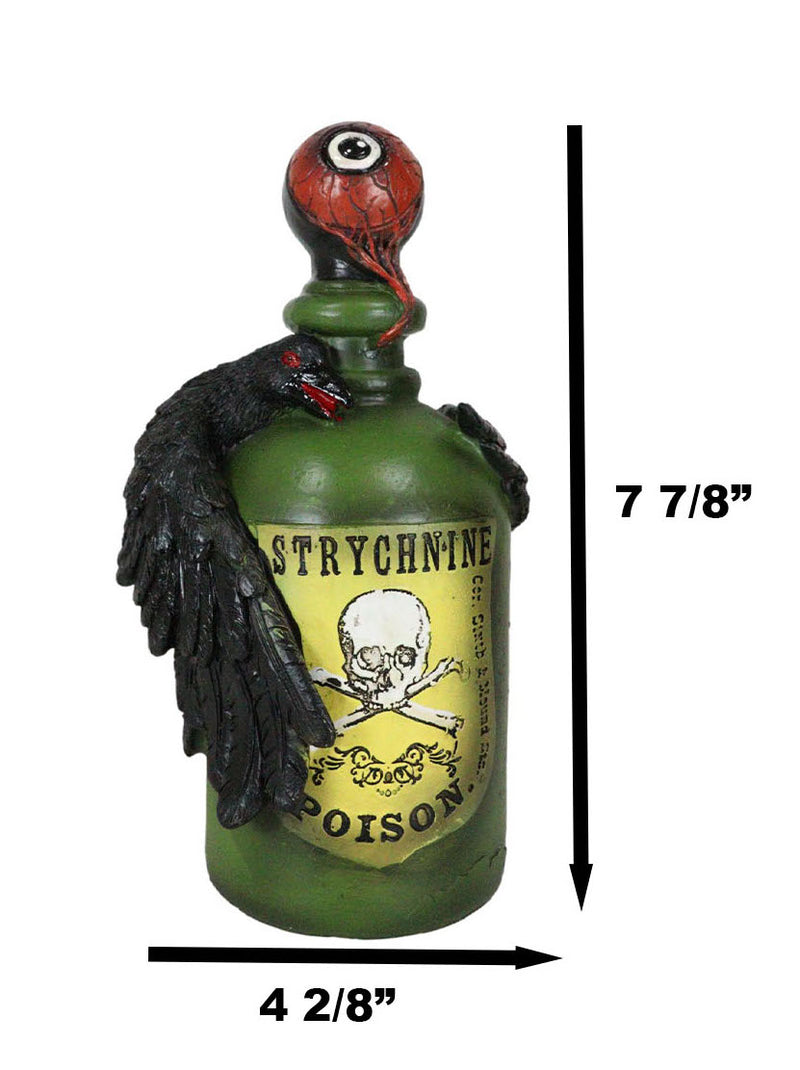 Wicca Paranormal Raven Crow With Eyeball Faux Poison Potion Bottle Prop Decor