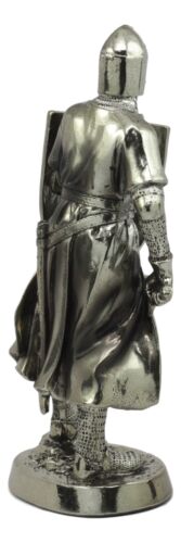 Medieval Crusader Swordsman Knight Statue 7.5"Tall Suit of Armor Heavy Infantry