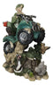 Hillbilly Ride Country Hunter With Rifle On A Mud Runner With Animals Figurine